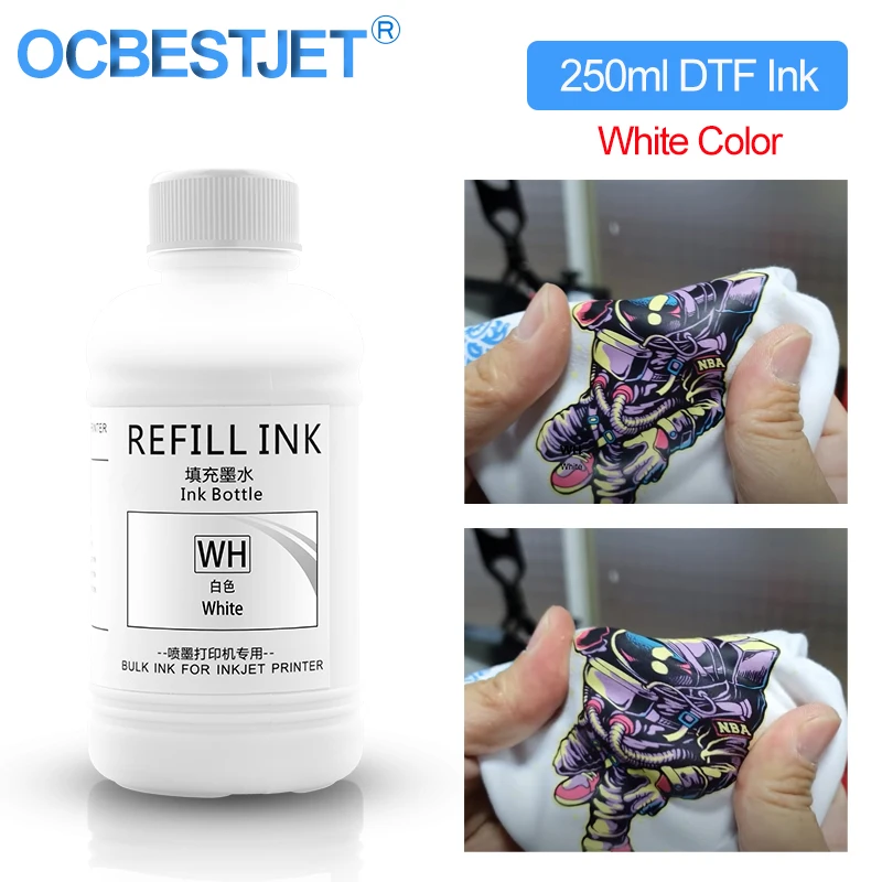 250ML White DTF Ink PET Film Transfer Ink For Direct Transfer Film Printer For DTF Printing PET Printing And