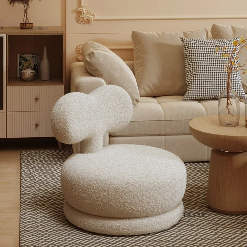 Rotatable Children's Sofas Cute Single Seat Mini Reading Leisure Backrest Low Chairs Designer Lambswool Children's Small Sofa BB