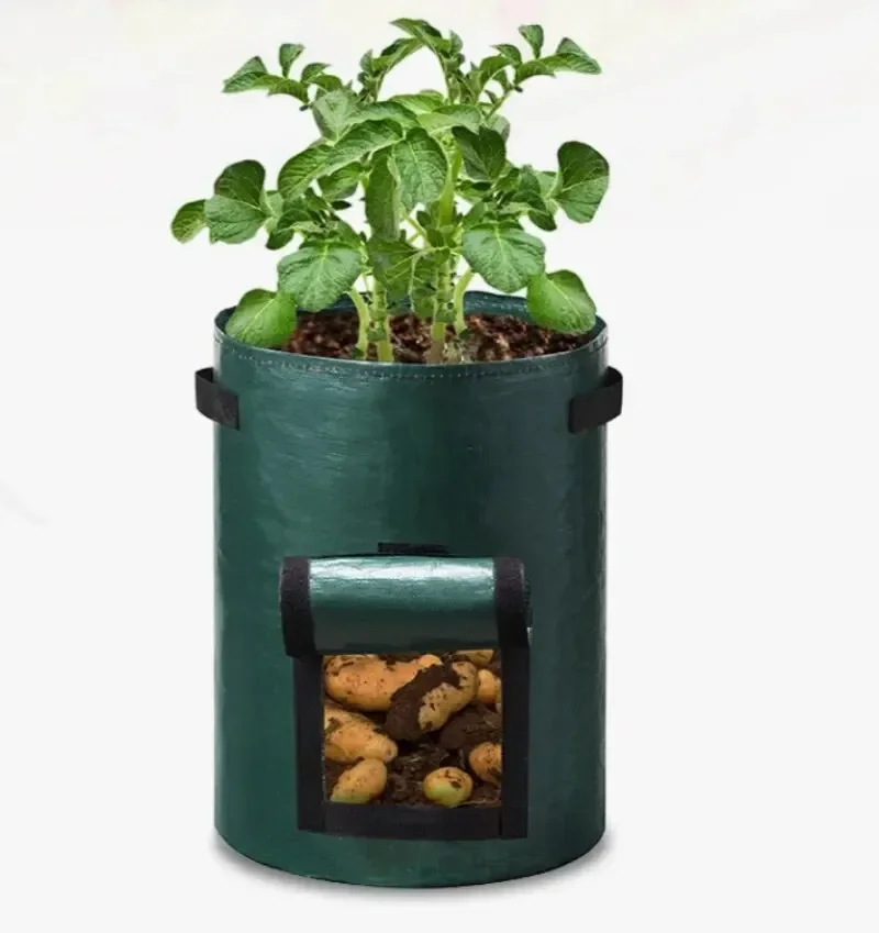Potato Grow Bags 1PC Garden Potato Grow Bag PE Fabrics Gardening Thicken Pot Vegetables Planter Tub Handles Access Flap