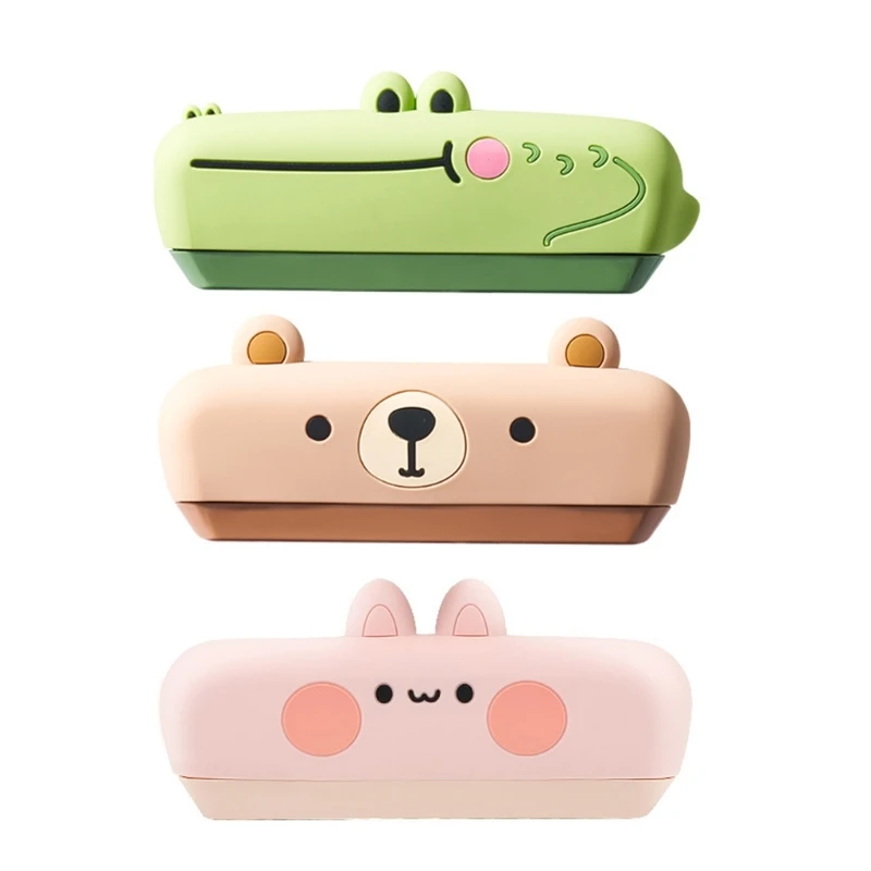 

HUYU Harmonica for Kids 16 Holes Silicone Mouth Organ Montessori Music Educational Toy Wind Instrument Cartoon Musical Gift