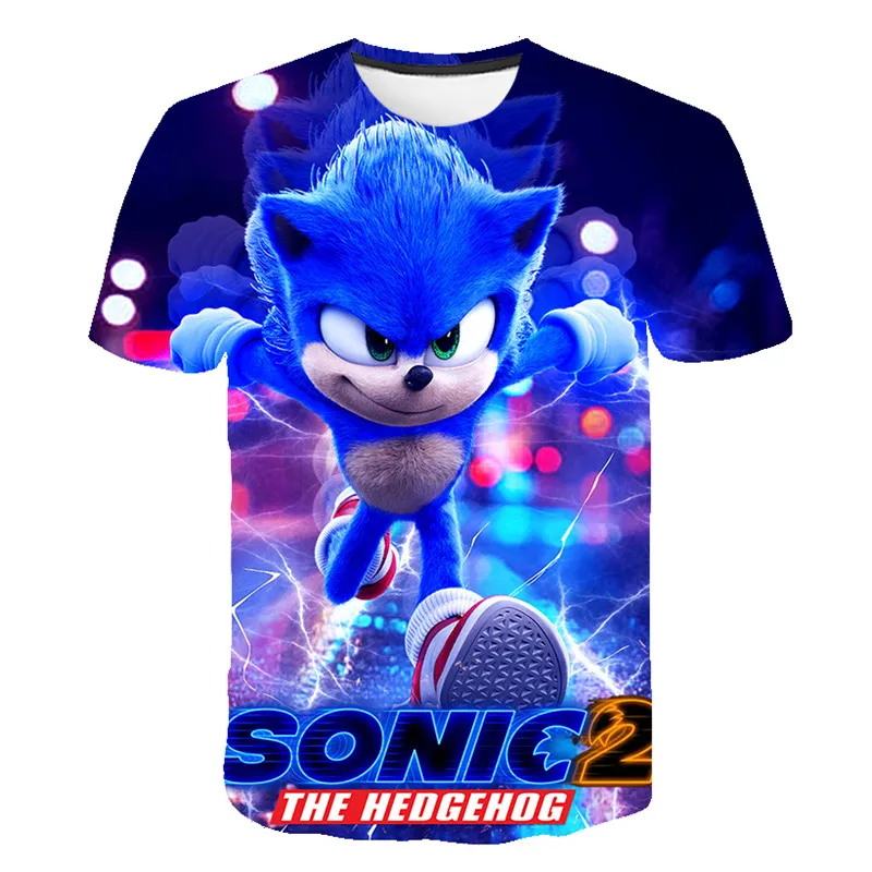 

2023 Years The Newest Style Super Sonic Series Pattern 3D-Printed Childrenswear Short Sleeve Fashion Casual T Shirt 3-14T Size