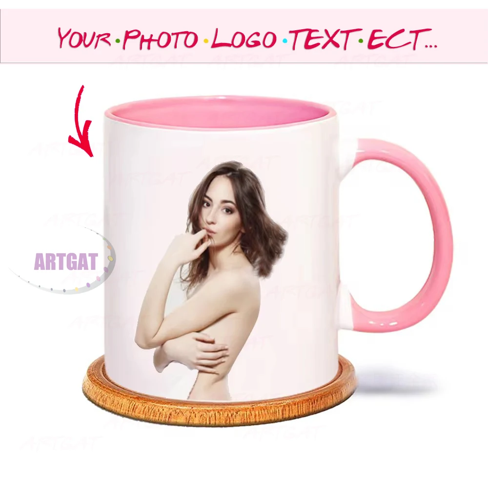 Custom mug personalised photo name image text coffee tea cup mothers day wedding gift 9 colours