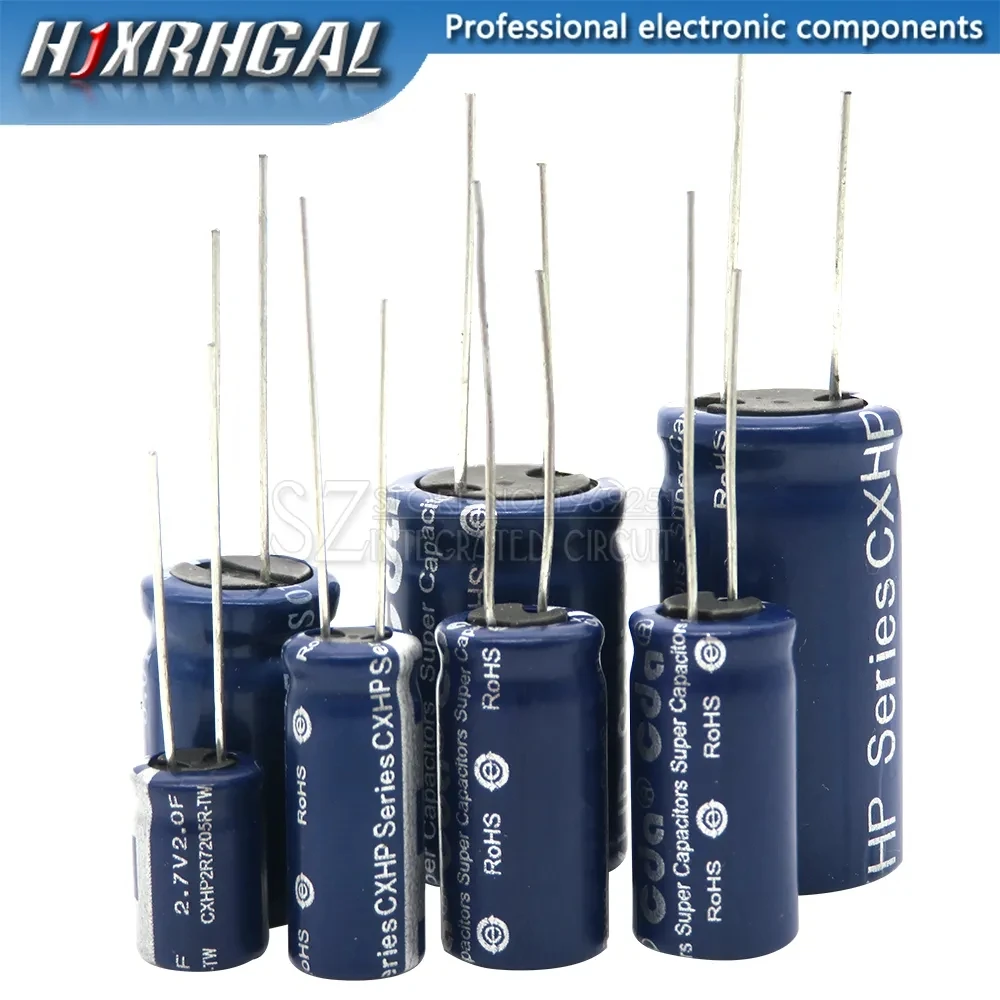 2PCS super capacitor farad capacitor 2.7V 2F 3.3F 4F 4.7F 5F 6F 7F 8F 10F 15F 20F 25F 30F 60F super capacitor