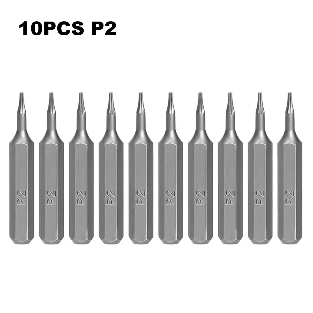 Screwdriver Set 10pcs Pentacle Star Screwdriver Head 28mm Hexagonal Handle Screwdriver Bit Electric Tool Drill P2 P5 P6