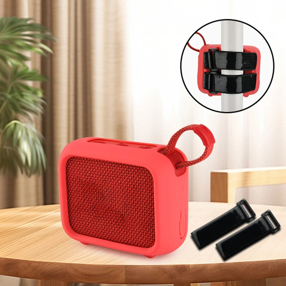 For JBL GO4 Speaker Silicone Case  Travel Carrying Pouch with Speaker Mount Strap Portable Speaker Case Cover For JBL GO 4