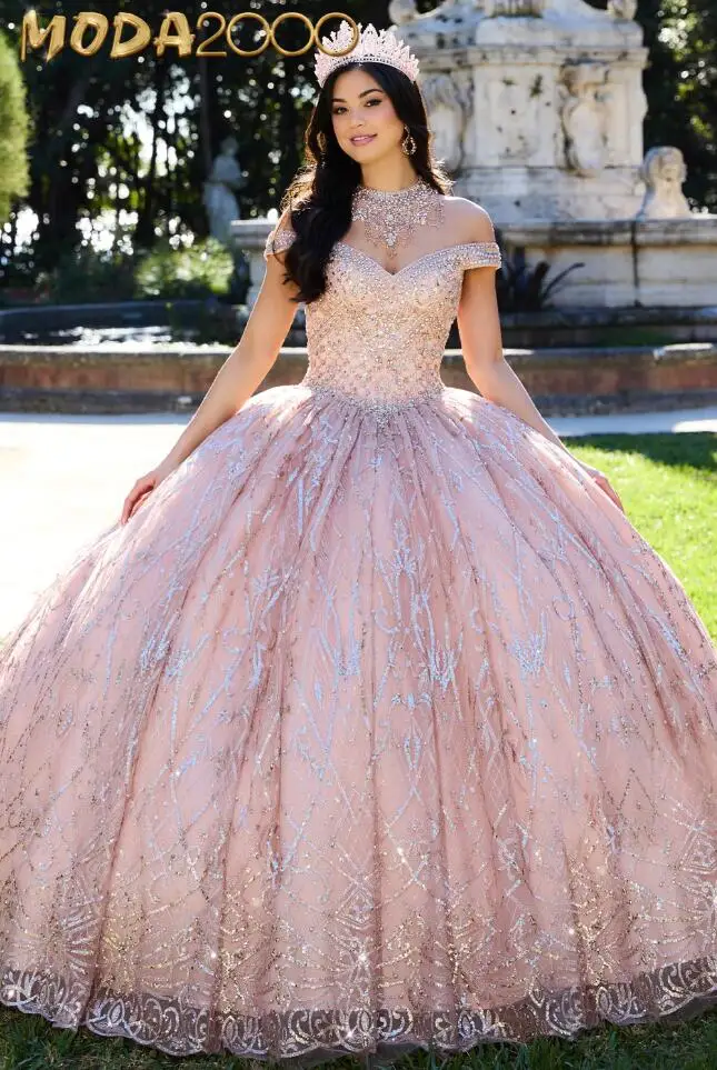 

Розовый принцесса Gillter Quinceanera платья с открытыми плечами сверкающие блестки бисером на шнуровке Корсет для выпускного вечера Vestidos de xv