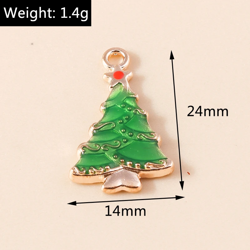 20 Stück 11 x 25 mm niedliche Kristall-Emaille-Weihnachtsbaum-Charms-Anhänger für Schmuckherstellung, Halsketten, Ohrringe, Armbänder, DIY, Basteln, Geschenk – Detail 5