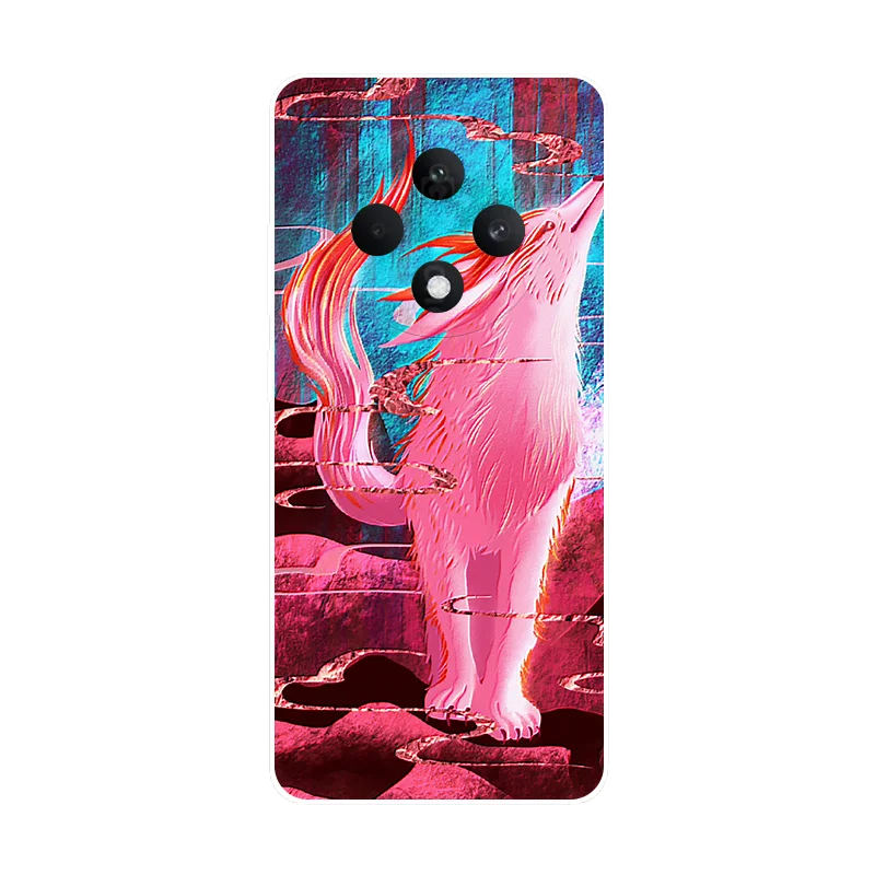 Flower Cat Painted Soft Silicone Case - Stylish Protective Cover