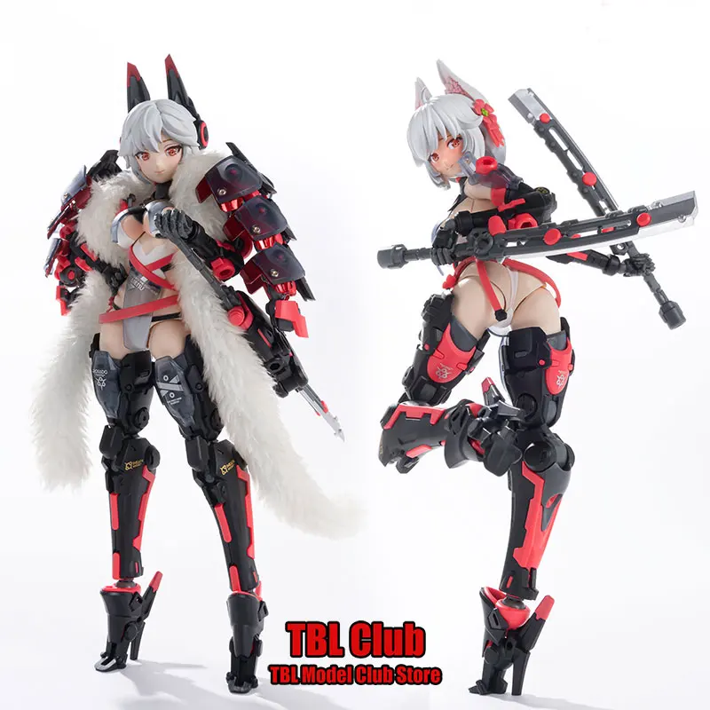 

In Stock Original 1/10 Scale Female Soldier Mobile Suit Girl Luocha Fei Fox Replaceable Face Shape Full Set 18cm Action Figure