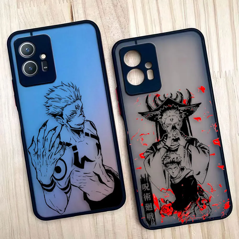 

Matte Phone Case for VIVO Y93 Y91 Y78 Y77 Y76 Y75 Y72 Y53 Y52S Y50 Y35 Y22 Y21 Y20 4G 5G Case Jujutsu Kaisen Sukuna Satoru Gojo