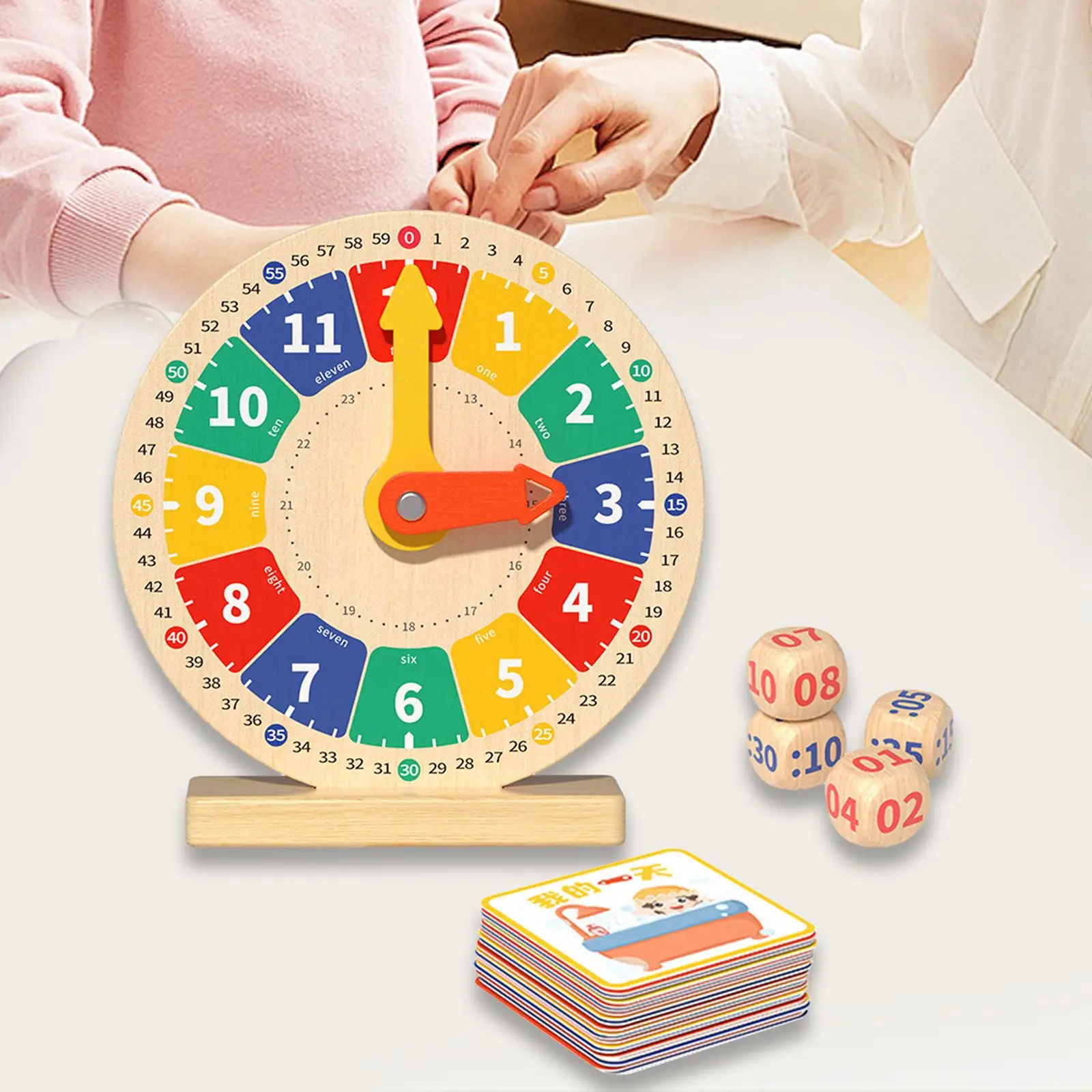 

Time Learning Teaching Aid for Homeschool Supplies Playroom for 3+ Years Old