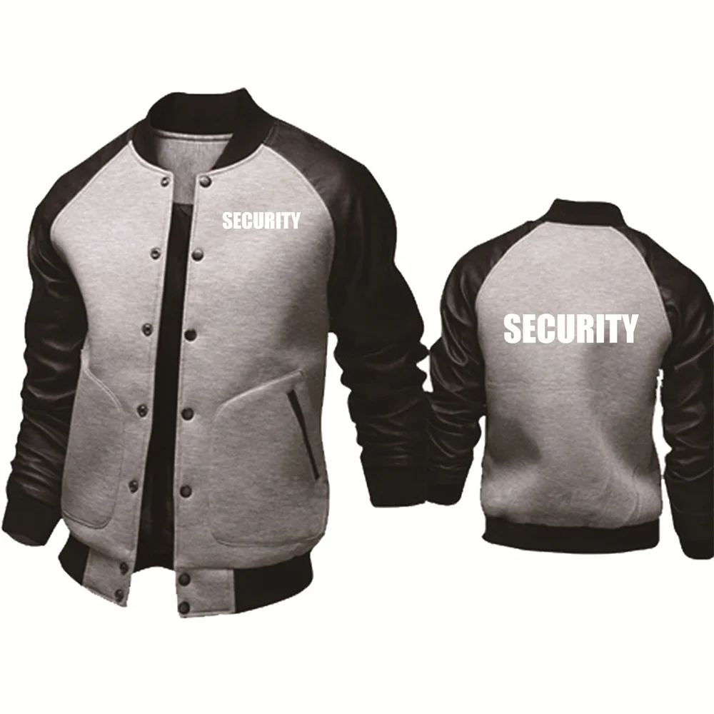 Spring Autumn Men's Jacket Security Uniform Print Splicing Sportswear High Quality Fashion Men's Baseball Uniform Men's top 2