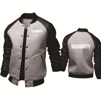 Spring Autumn Men's Jacket Security Uniform Print Splicing Sportswear High Quality Fashion Men's Baseball Uniform Men's top 2