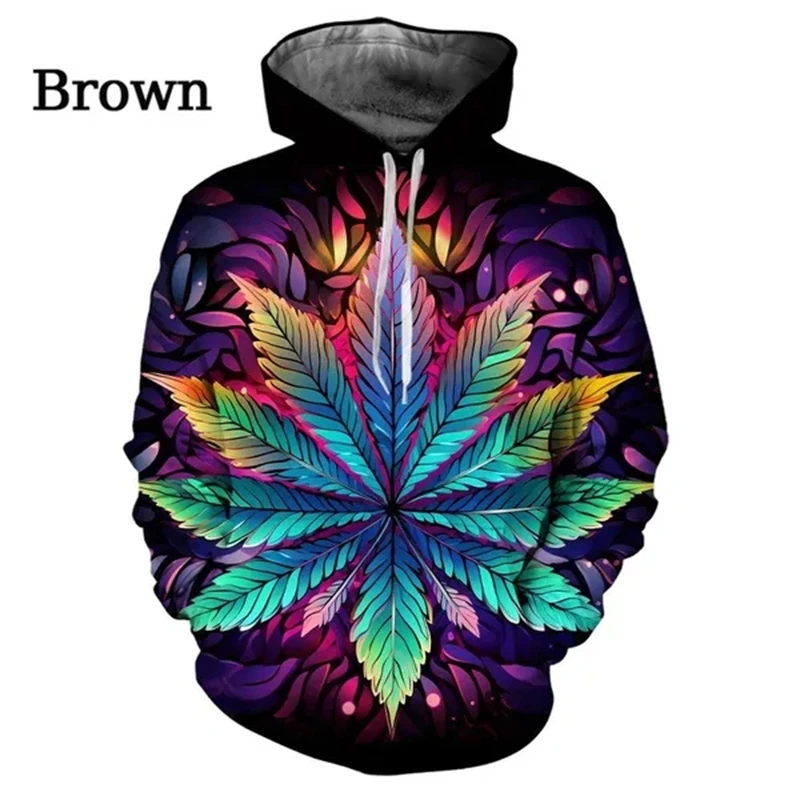 thumbnail image 1 of Sudadera con capucha con estampado 3D personalizado y colorido de hojas, moda urbana, informal, genial, para hombres y mujeres, ropa, tops, 1 of 4