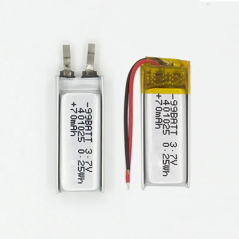 Bluetooth Headset Lithium Battery 1-10pcs 401025 3.7V 70mAh Li Polymer Cell for Voice Recorder Handheld Fan Selfie Stick Lipo rechargeable lithium batteries
