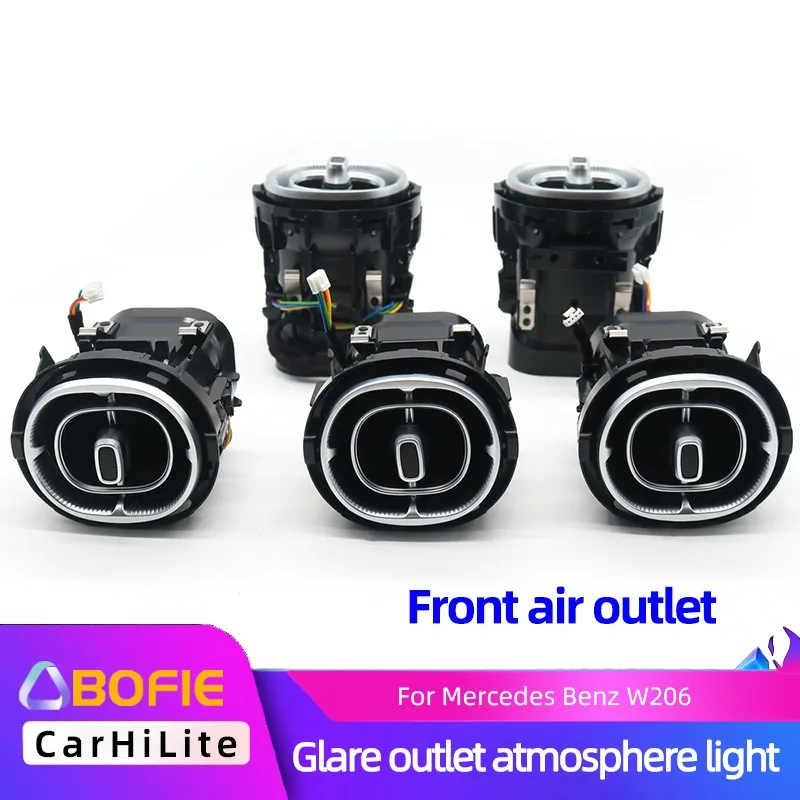 

Car Turbine Air Outlet Ambient light Refit New 64 Colours LED Air Vents Conditioning Nozzle For Mercedes Benz C-Class W206 2022