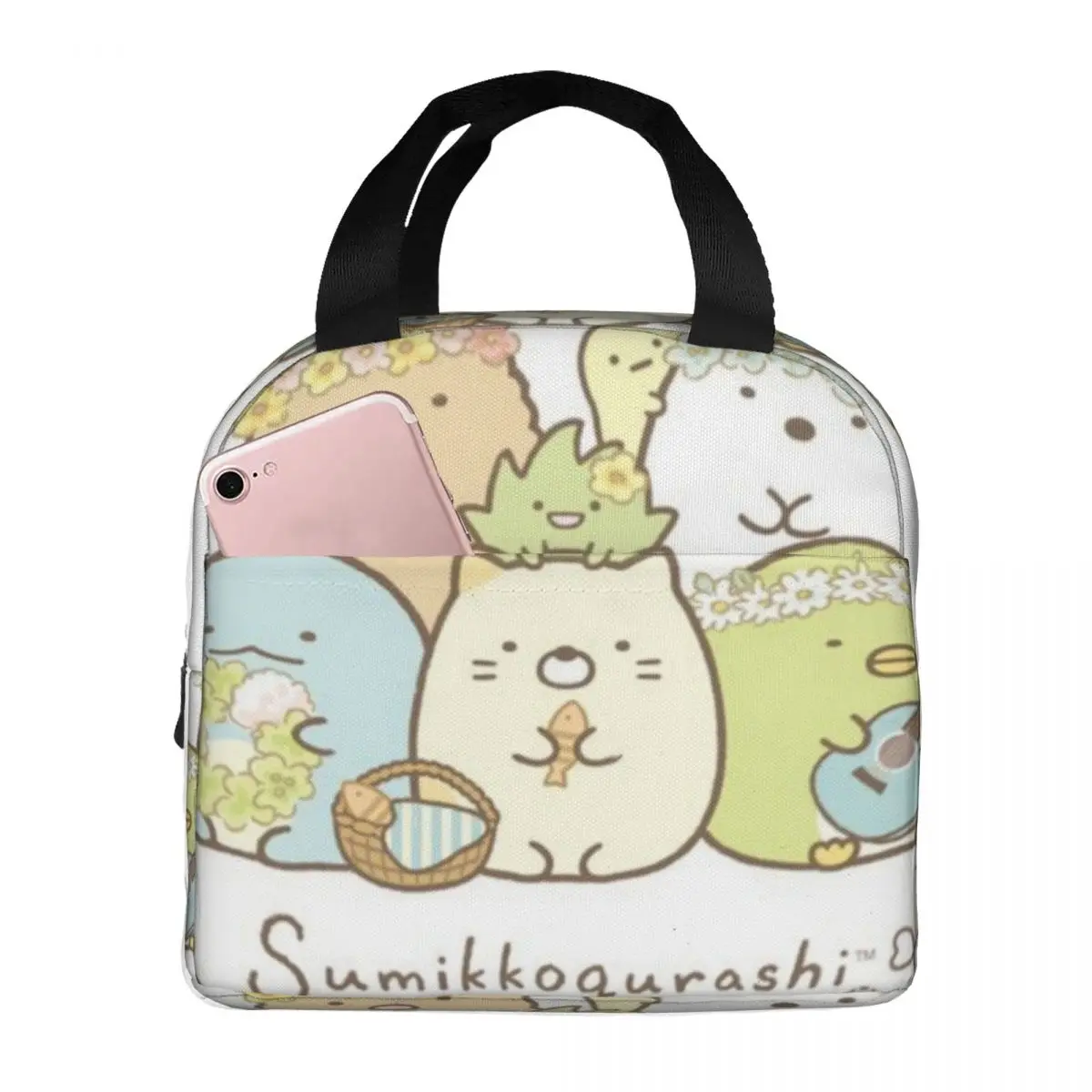 

Sumikko Gurashi Thermal Insulated Lunch Bag Insulated bento bag Lunch Container Food Bag Large Tote Lunch Box Office Pupil