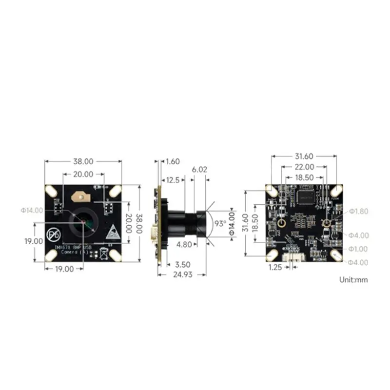 A42Z-8MP USB 카메라 모듈 IMX678 감광성 칩 카메라 모듈 와이드 다이나믹 고정 초점 플러그 앤 플레이