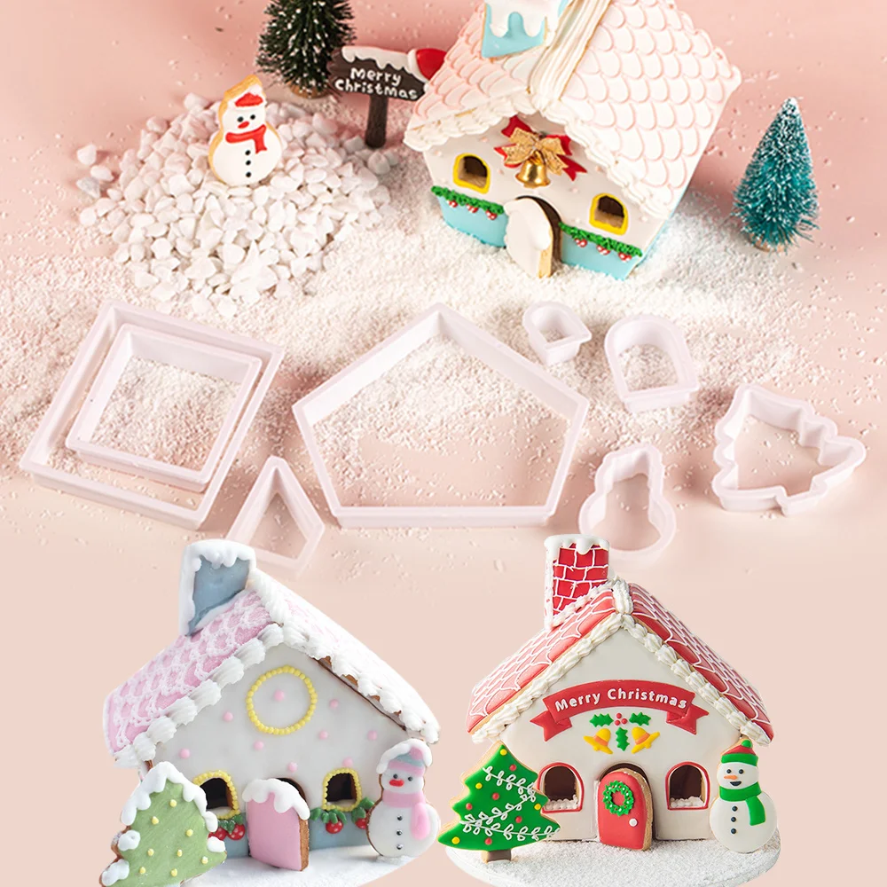 1PCS Christams Gingerbread House Silicone Mold Kit Navidad