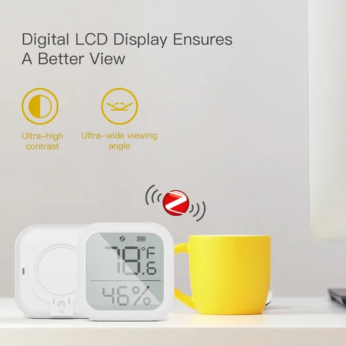 MOES-Tuya ZigBee 스마트 홈 온도 및 습도 센서, LED 스크린 구글 어시스턴트 및 투야 지그비 허브와 함께 작동 2