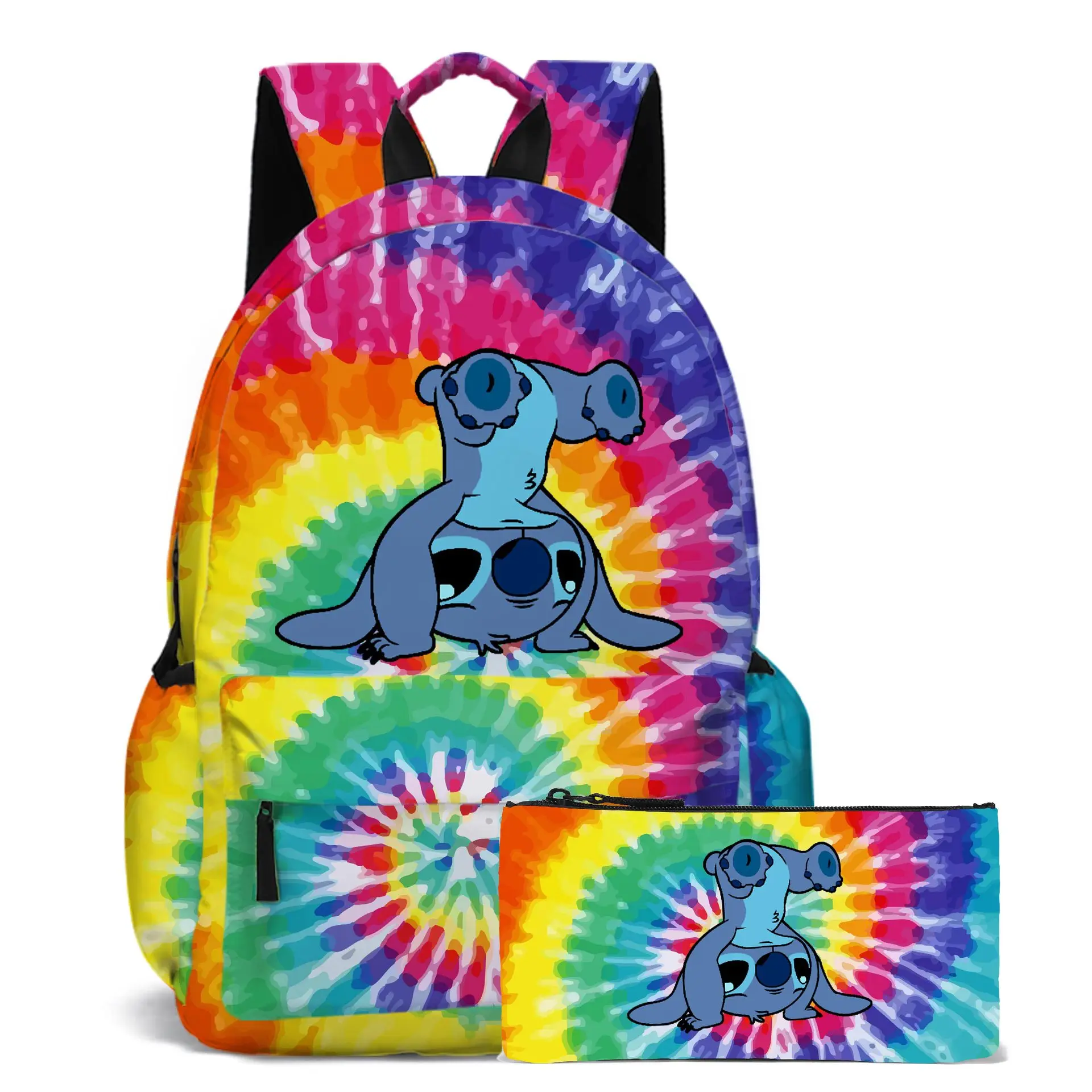 Disney Lilo and Stitch Kids 17 Tie-Dye Backpack, School Book Bag