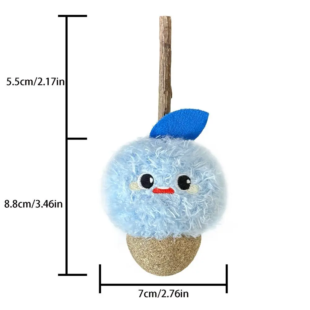 Funny Plush Kitten Chew Toy Cute Wooden Cats Grinding Teeth Sticks Cartoon Bite Resistant Cat Mint Sticks Cleaning Teeth