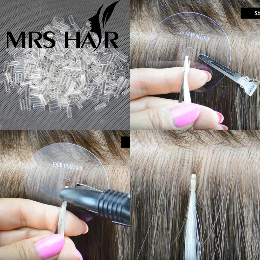 500pcs Hair Extensions Heat Shrink Tubes Itip Human Hair Extension Tools Without Adhesive 2.5