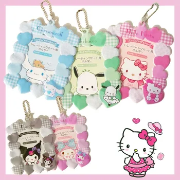 귀여운 헬로 키티 러브 카드 커버, 쿠로미 시나모롤 카드 홀더, 버스 ID 신용, 아이돌 스타 사진 카드 케이스, 여아 선물 펜던트, 신제품