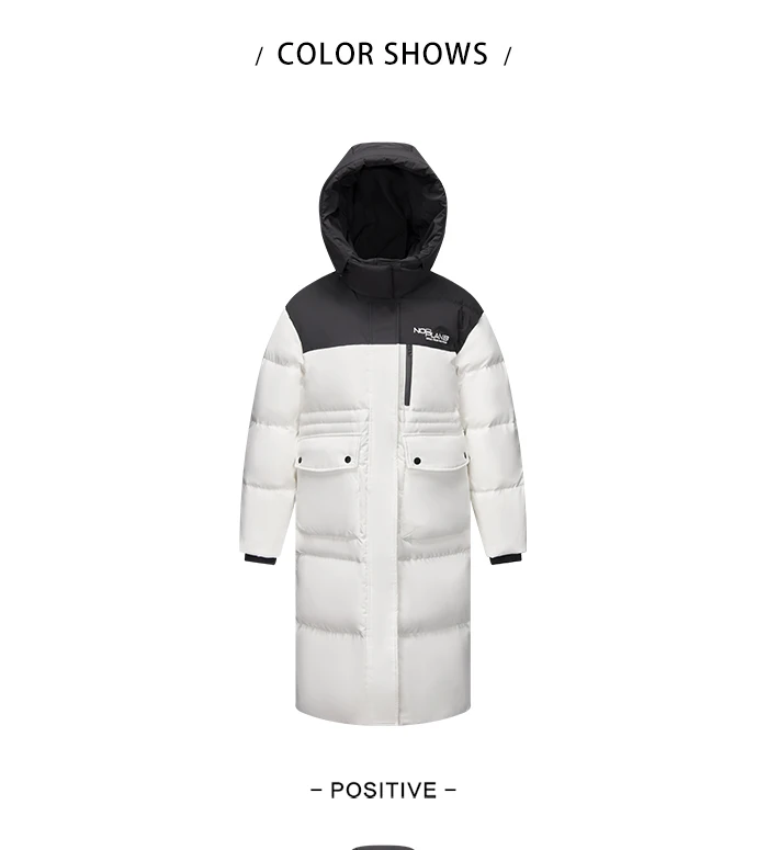 Chaqueta de plumas para mujer, larga, con capucha, moderna, para exteriores, invierno, nueva moda, con letras, abrigo grueso de tres capas, con almacenamiento de calor