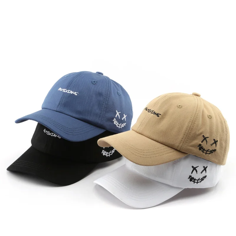 

Smiley Face Baseball Cap Smiling Dad Hat Adjustable Cotton Snapback for Men Women Teens