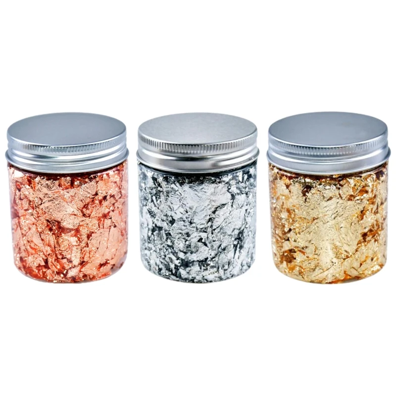 

Metallic Foil Flakes Imitation Silver Gold Foil Chips Gold Leaf Foil Sheet