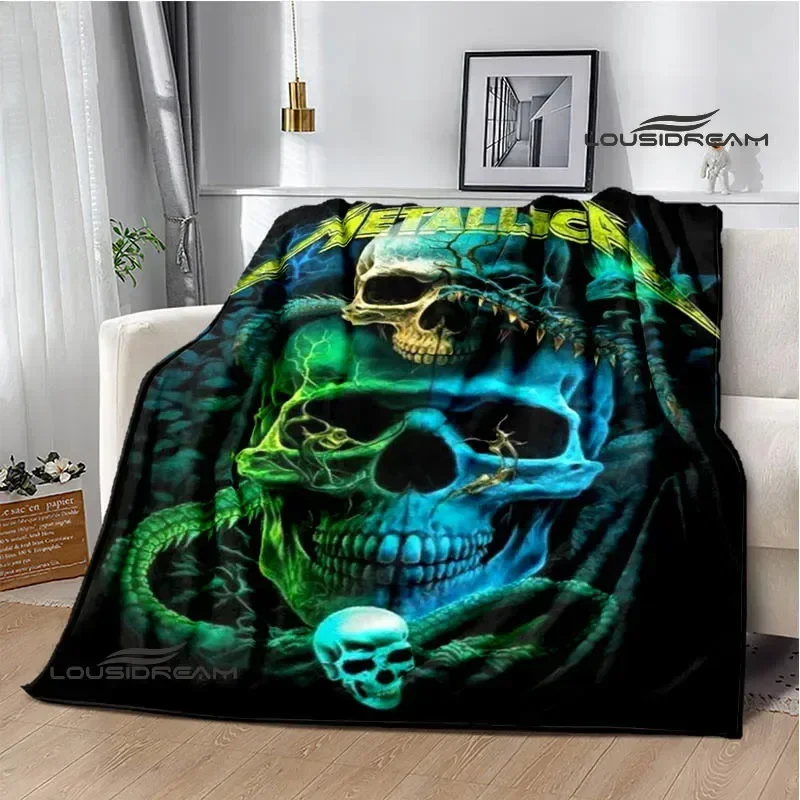 3D M-Metallicas retro Printed blanket Picnic blanket Warm Flannel blankets Home bed linings blankets for beds Birthday Gift 3