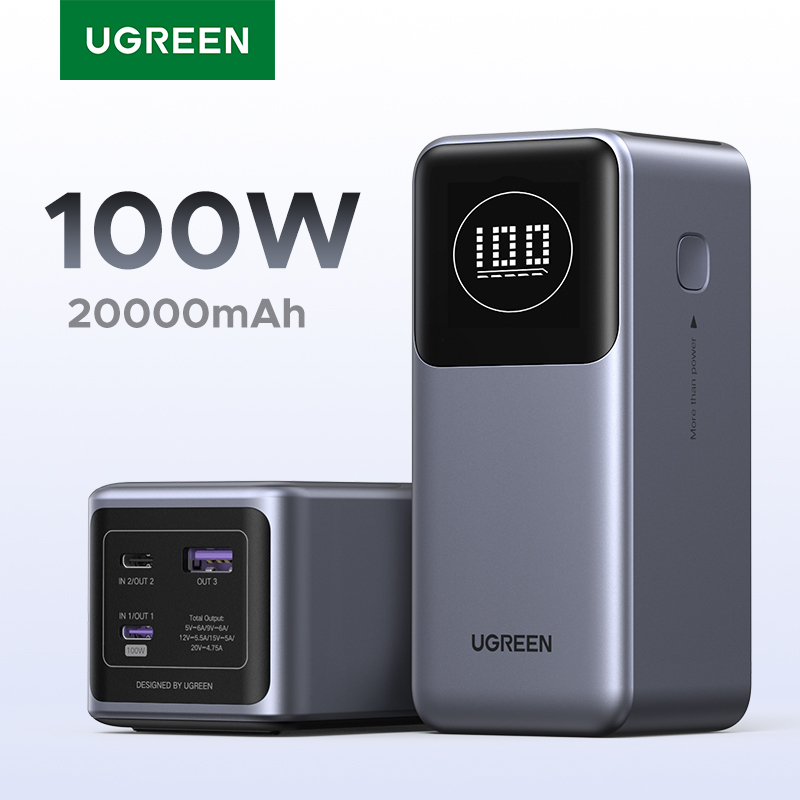 UGREEN Nexode Mini 100W 20000mAh Power Bank Portable PD External Battery PowerBank  for Samsung for iPad iPhone 16 Fast Charge