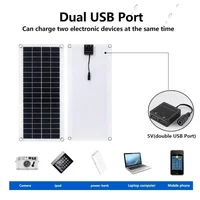 20W-1000W panneau solaire 12V cellule solaire 100A contrôleur panneau solaire pour téléphone RV voiture MP3 PAD chargeur batterie extérieure approvisionnement Camping 3