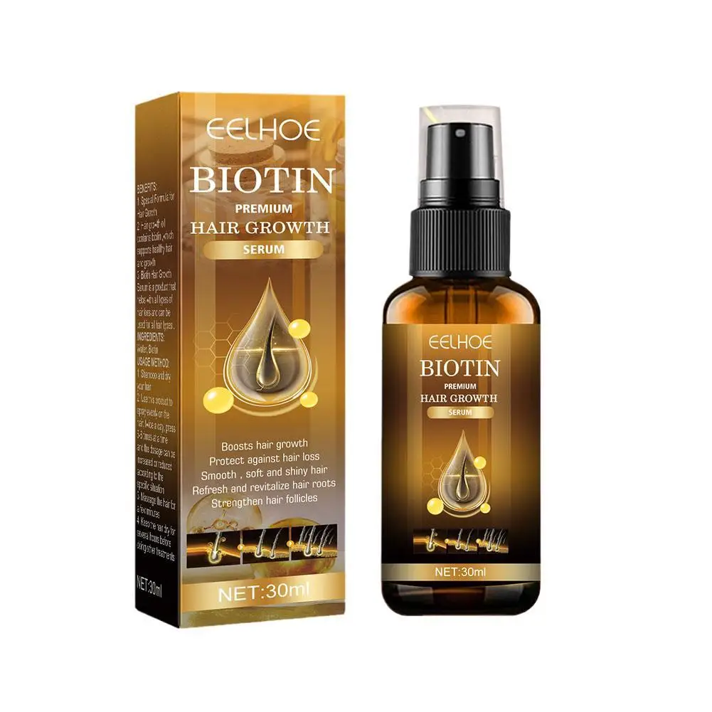 

30ml Products Biotin Fast Growing Hair Care Essential Oils Anti Hair Loss Spray Scalp Treatment For Men Women