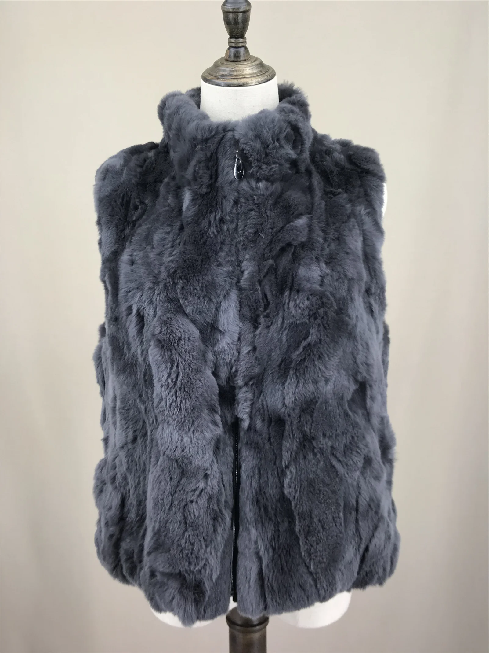 Chaleco Peludo Chaleco Mujer Pelo Conejo Chaleco De Piel De Conejo - Main Image