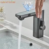 Smart Sensor LED Faucet Bathroom Basin Infrared Faucet Kitchen Sink Mixer Tap Hot and Cold Vanity Touchless Tap Digital Display 1