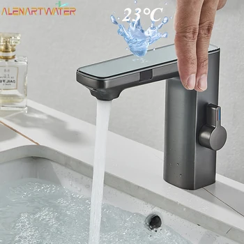 Smart Sensor LED Faucet Bathroom Basin Infrared Faucet Kitchen Sink Mixer Tap Hot and Cold Vanity Touchless Tap Digital Display 1