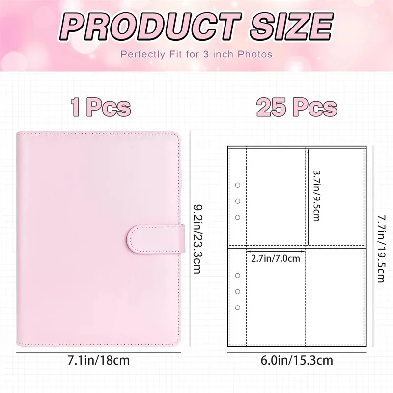 25pcs Page(4 Grids) Photo Card A5-Binder Kpop Photo Albums Idol Cards Loose-leaf Collect Book