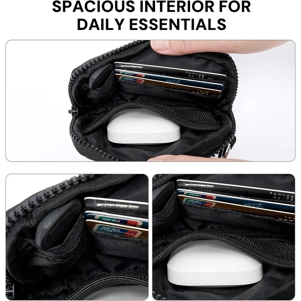YDF The Iris Wallet for Women Mini Zip Card Case with Clear ID Window Zipper Coin Purse Lightweight Portable Keychain Wallet 6