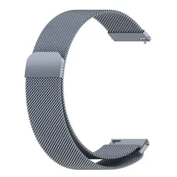 Milanese Loop Magnetic Stainless Steel Band - Breathable, Durable, Unisex Replacement Strap for 22mm (Grey)
