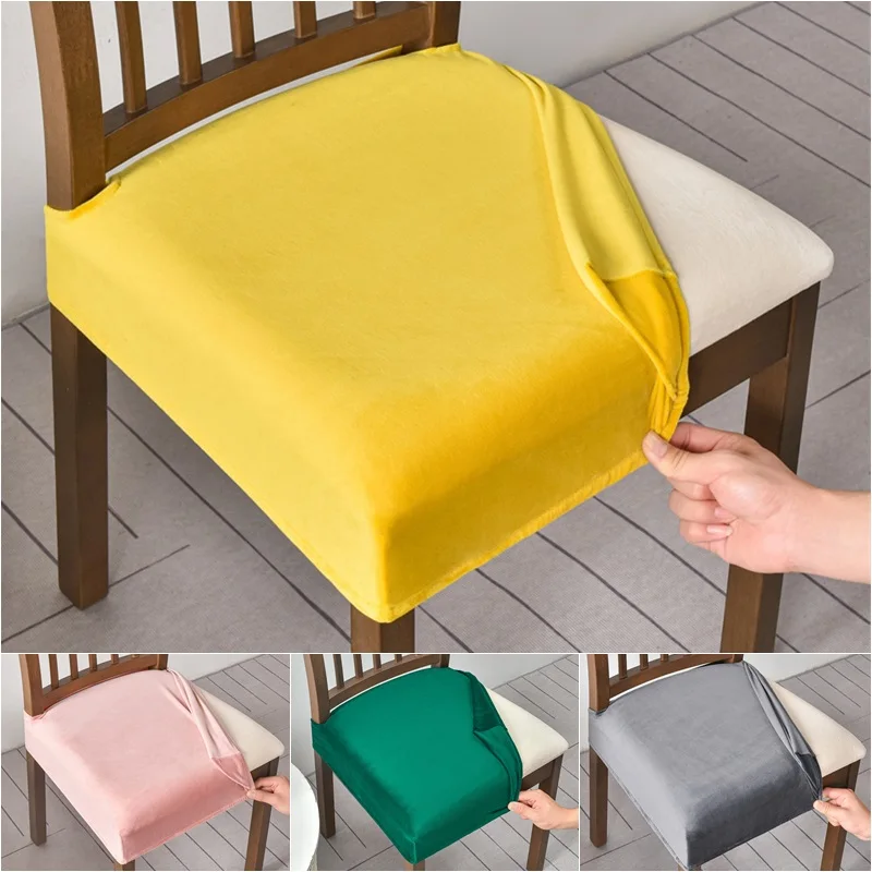 

Бархатный эластичный чехол на стул, покрытие из спандекса для обеденного стула, съемные чехлы для стульев, для столовой, свадьбы, гостиницы