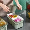 Refrigerator Fresh Handle Organizer Drainable Fruit Vegetable Dumpling Egg Storage Box with Handle Food Storage 2