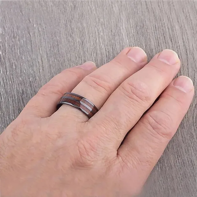94148-2941ee.jpg Mode 8mm hommes titane acier Koa bois anneaux pour hommes femmes dôme poli en acier inoxydable anneaux hommes mariage bande bijoux cadeaux