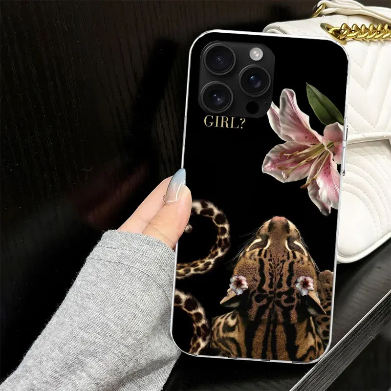 Chic Pink Leopard Print Soft Silicone Phone Case - Black Capa Design