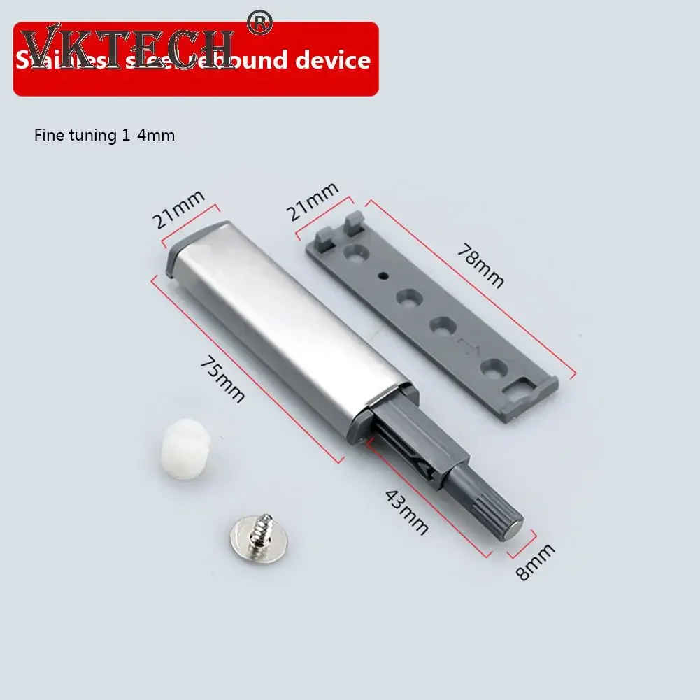 Magnetic Cabinet Catches Door Stopper Cabinet Catches Stainless Steel Push To Open Touch Damper Soft Quiet Closer 10pcs