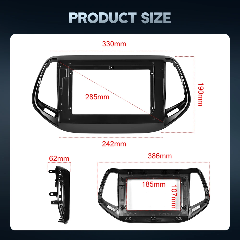 Radio para Auto Podofo 8+128G con IA, Voz, Snapdragon, Carplay y Android para JEEP COMPASS 2017, con Bluetooth, GPS, Navegación, WIFI, FM, RDS, EQ, 2DIN, Audio 6