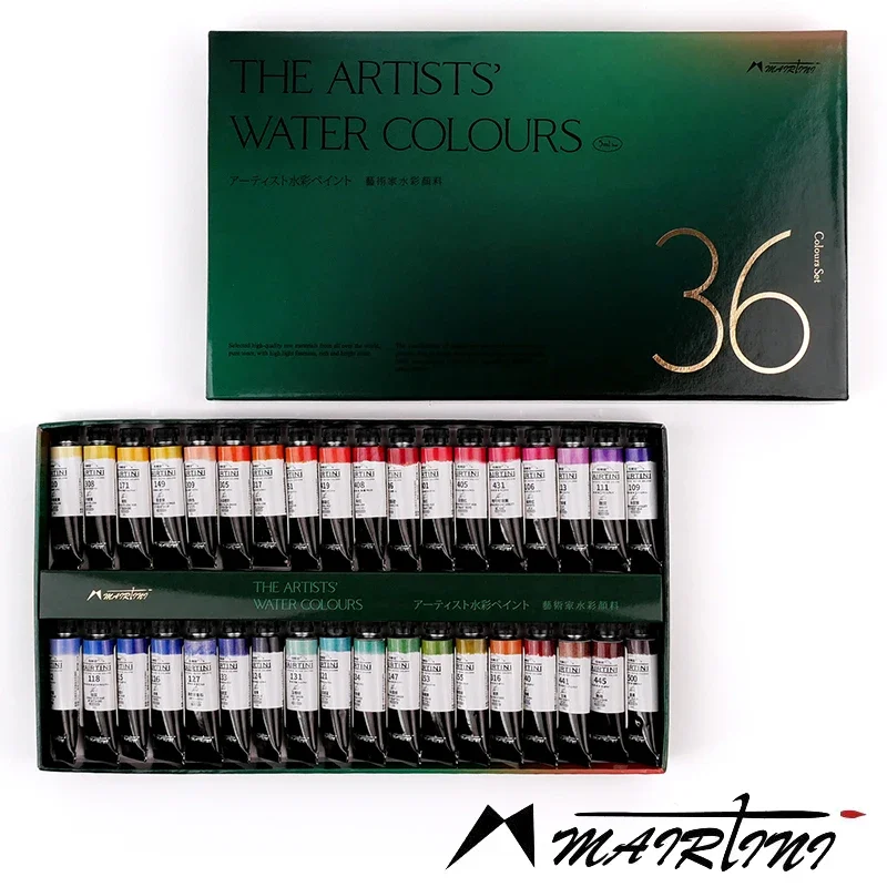 18 24 36 색상 MAIRTINI 마스터 레벨 수채화 세트, 솔리드 수채화, 오리지널 수채화 화가 미술 학생 5ml