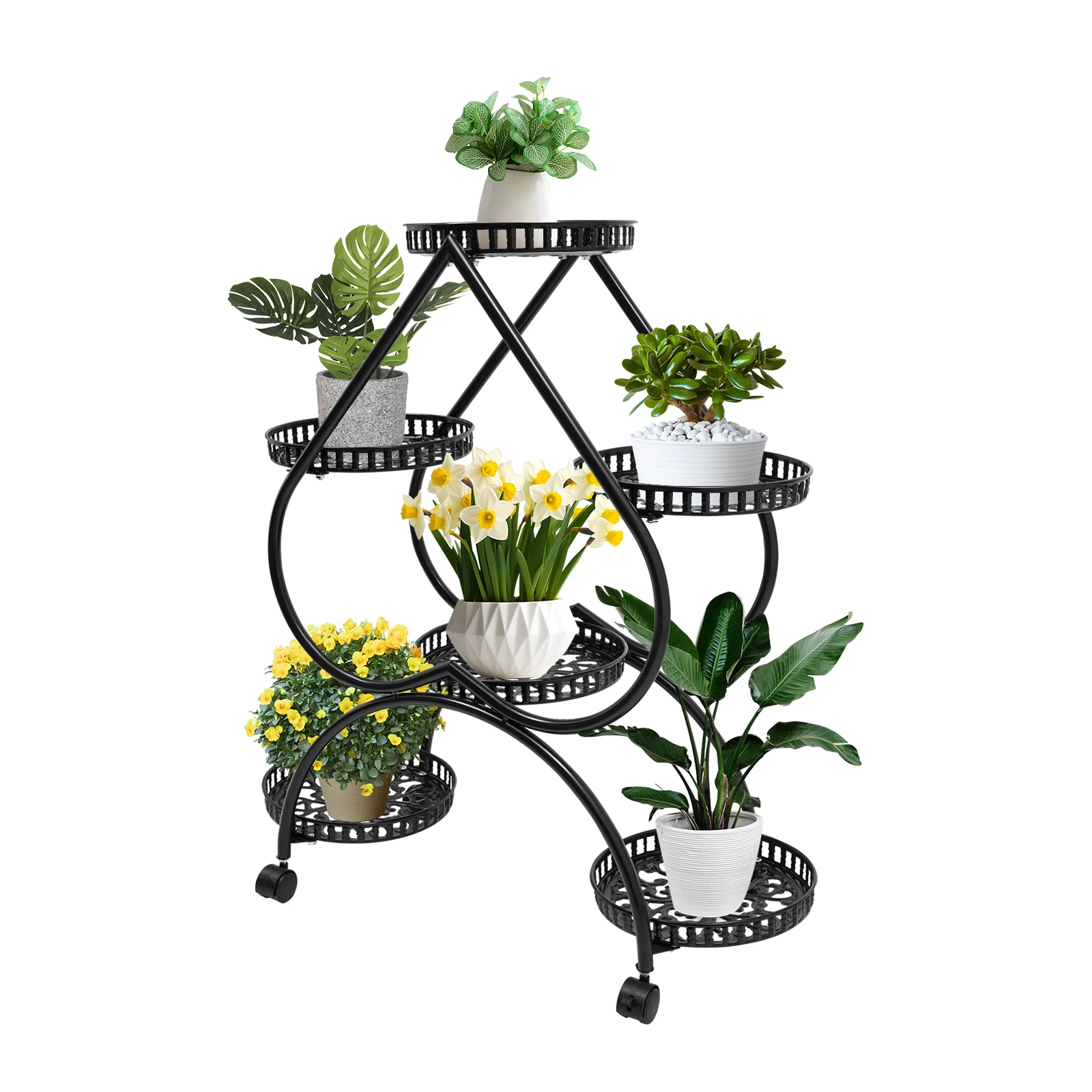 6-Pot 4-Tier Heart Plant Stand 3