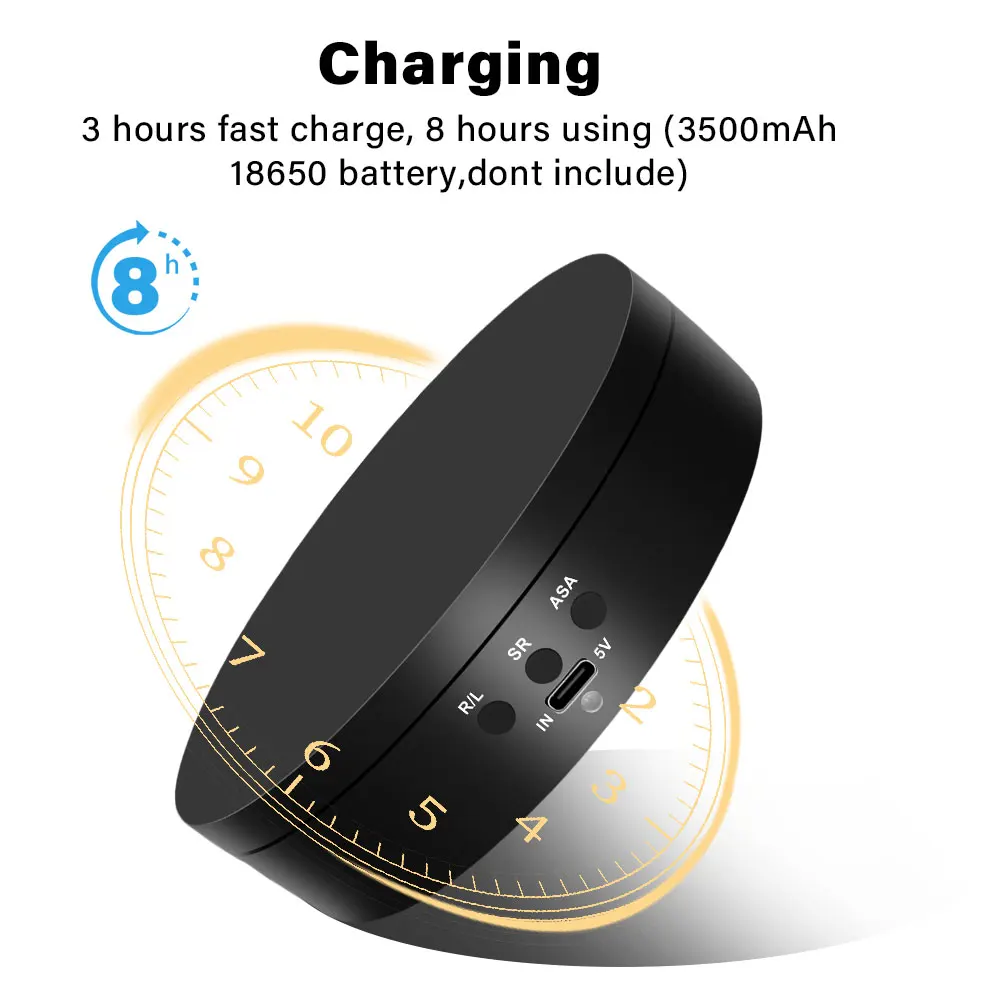 360도 회전 턴테이블, 쥬얼리 홀더, USB 전원 공급, 회전 촬영, 3단 속도, 전동 회전 거울 디스플레이 스탠드